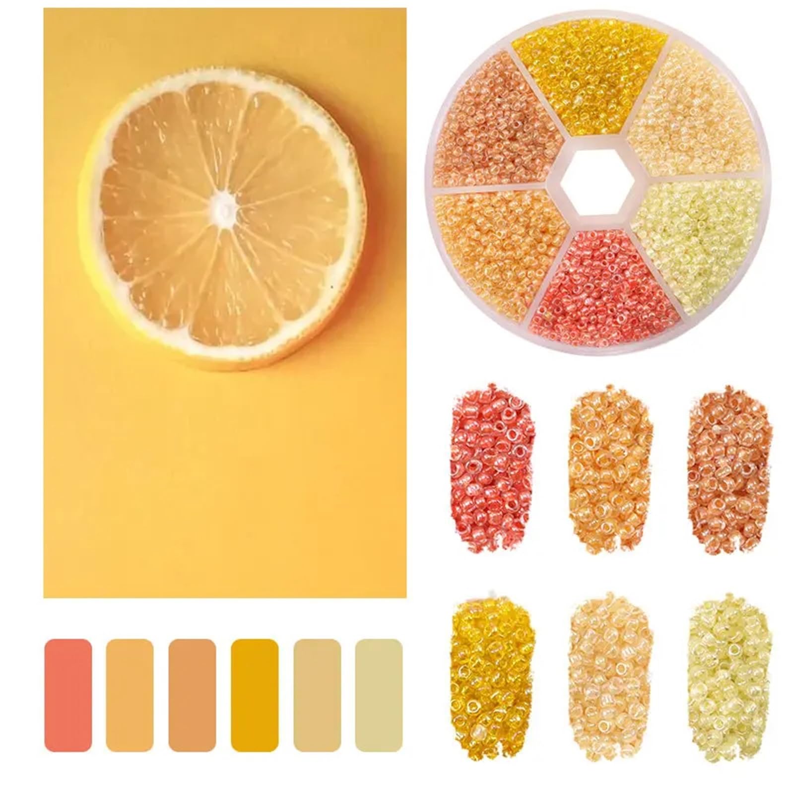 QuxetlRyz Craft Beading Kit 2mm Glass Seed Beads Kit Bracelet Making Small Assortment Colors Craft Loose for Jewelry DIY Art Crafts(Color23)
