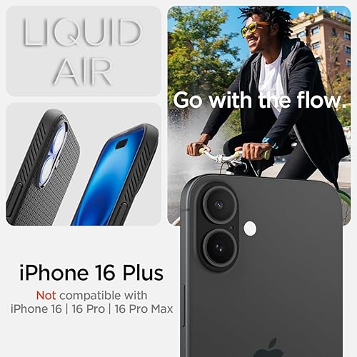 Vista 209 de Spigen Liquid Air - Funda diseñada para iPhone 13 Pro Max (2021), color negro mate