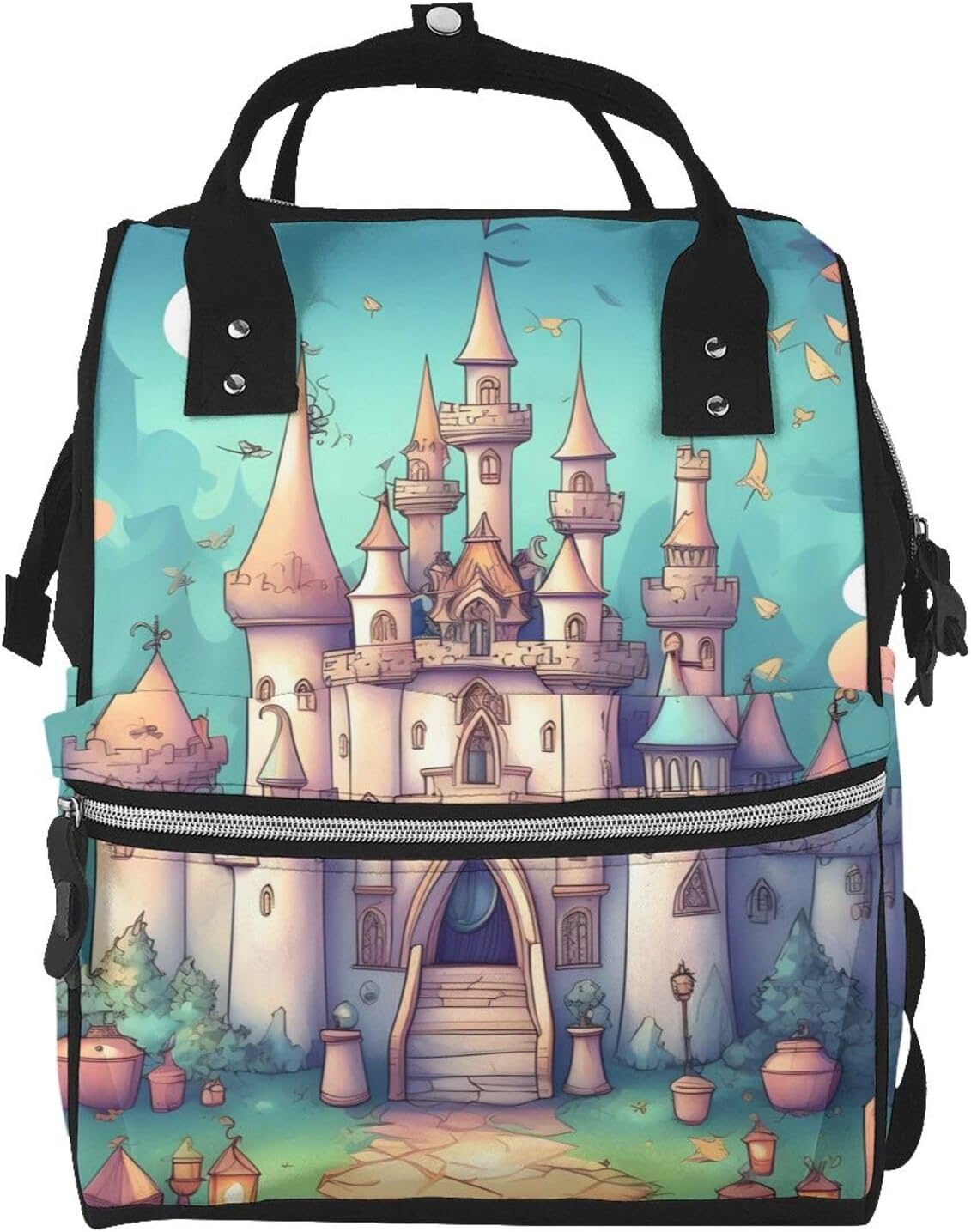 Classical castle Multifunctional Nappy Backpack - Large Capacity Diaper Bag with Mums & Dads, Travel & Everyday Use, Brown Bear Walking, One Size