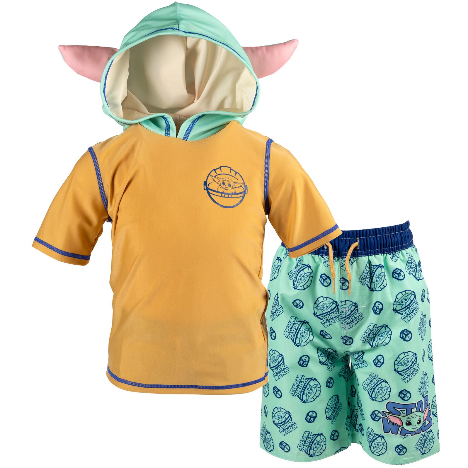 The Mandalorian Baby Grogu Pullover Swim Rash Guard Swim Trunks Sandyswim