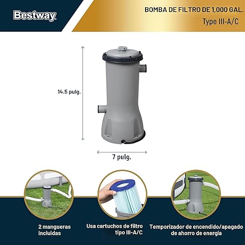 Miniatura 5 de Bestway Steel Pro MAX - Piscina sobre el suelo de 14 pies x 48 pulgadas, juego de piscina para exteriores con estructura de metal redondo con bomba