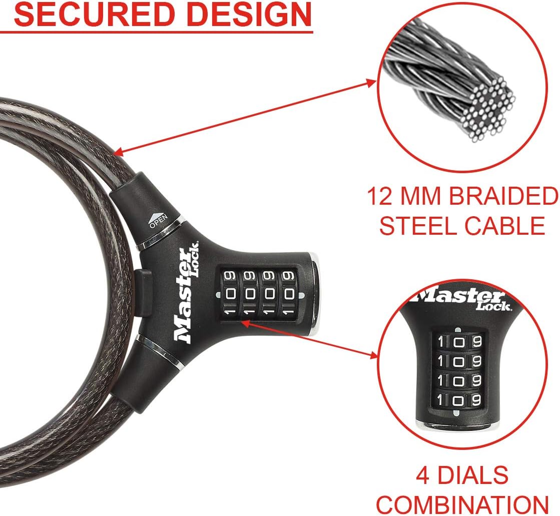 Master Lock 8229COL Combination Cable Lock