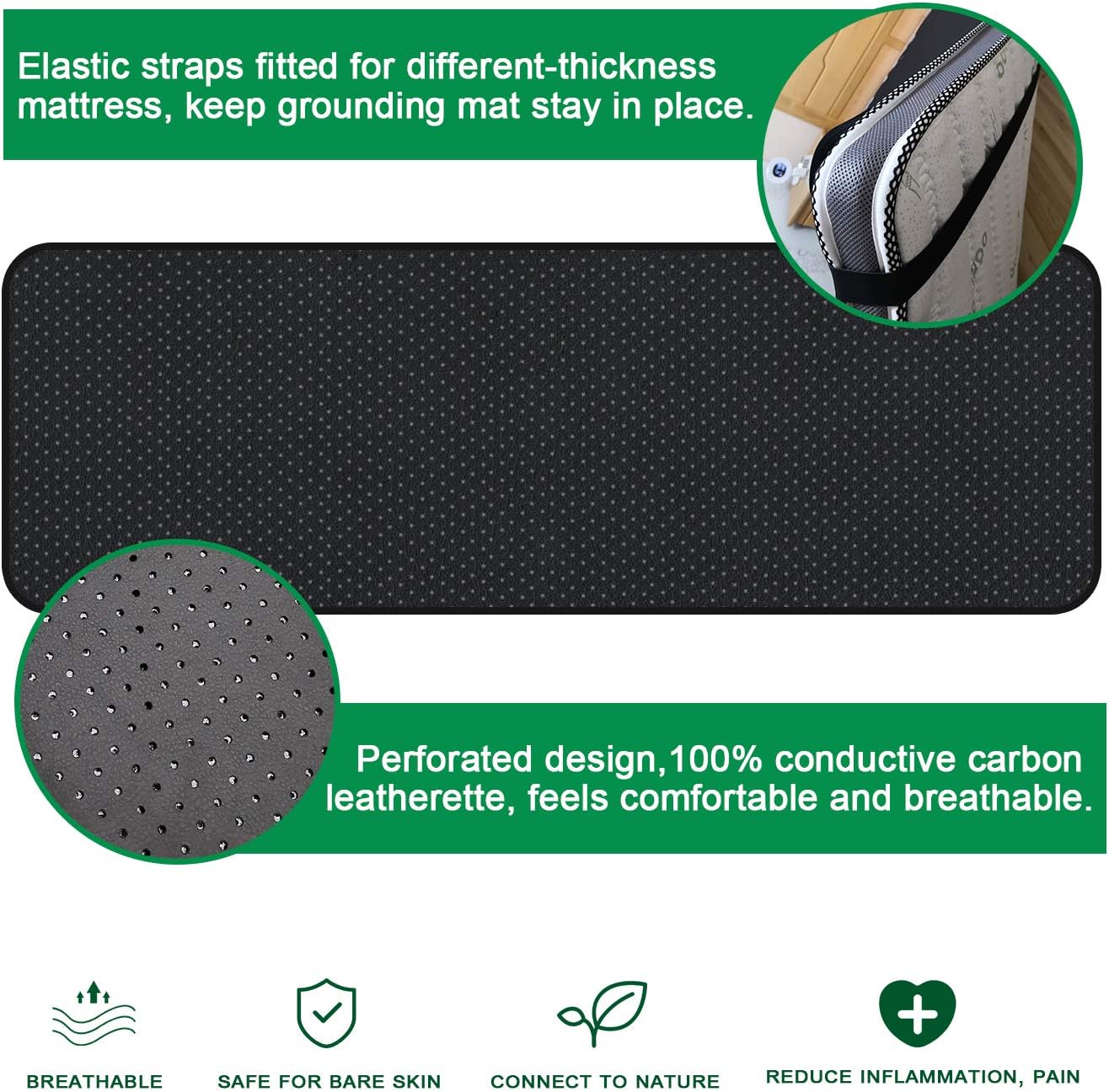 Buy Grounding Mat, Grounding Sleep Mat 54’’x 71’ Perforated Design 100