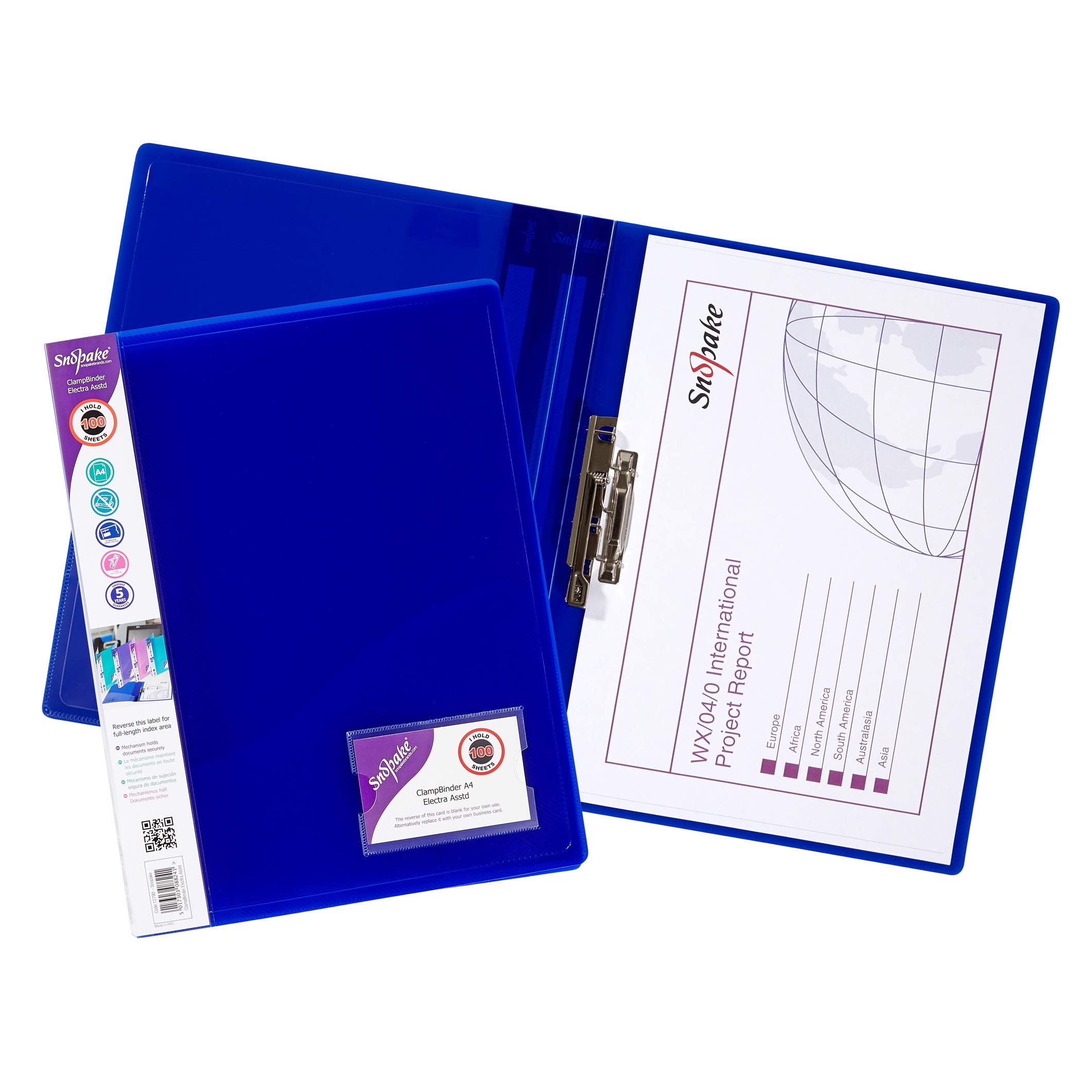 Snopake Classeur à pince Couleurs assorties A4 10 pièces (Import Royaume Uni)