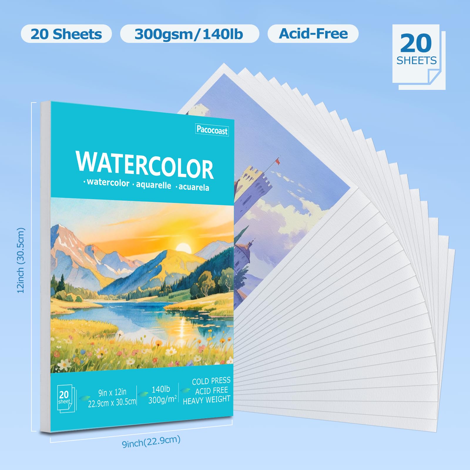 Pacocoast Watercolor Paper Pad - Teal -2