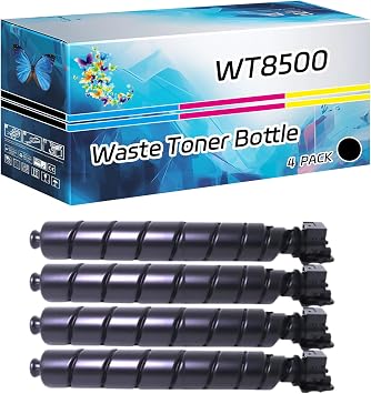 WT8500 Waste Toner Bottle Compatible for Kyocera TASKalfa 5002i 5003i 5004i 5052ci 5053ci 5054ci 6002i 6003i 6004i 6052ci 6053ci 6054ci 7004i Printers 4 Pack Black