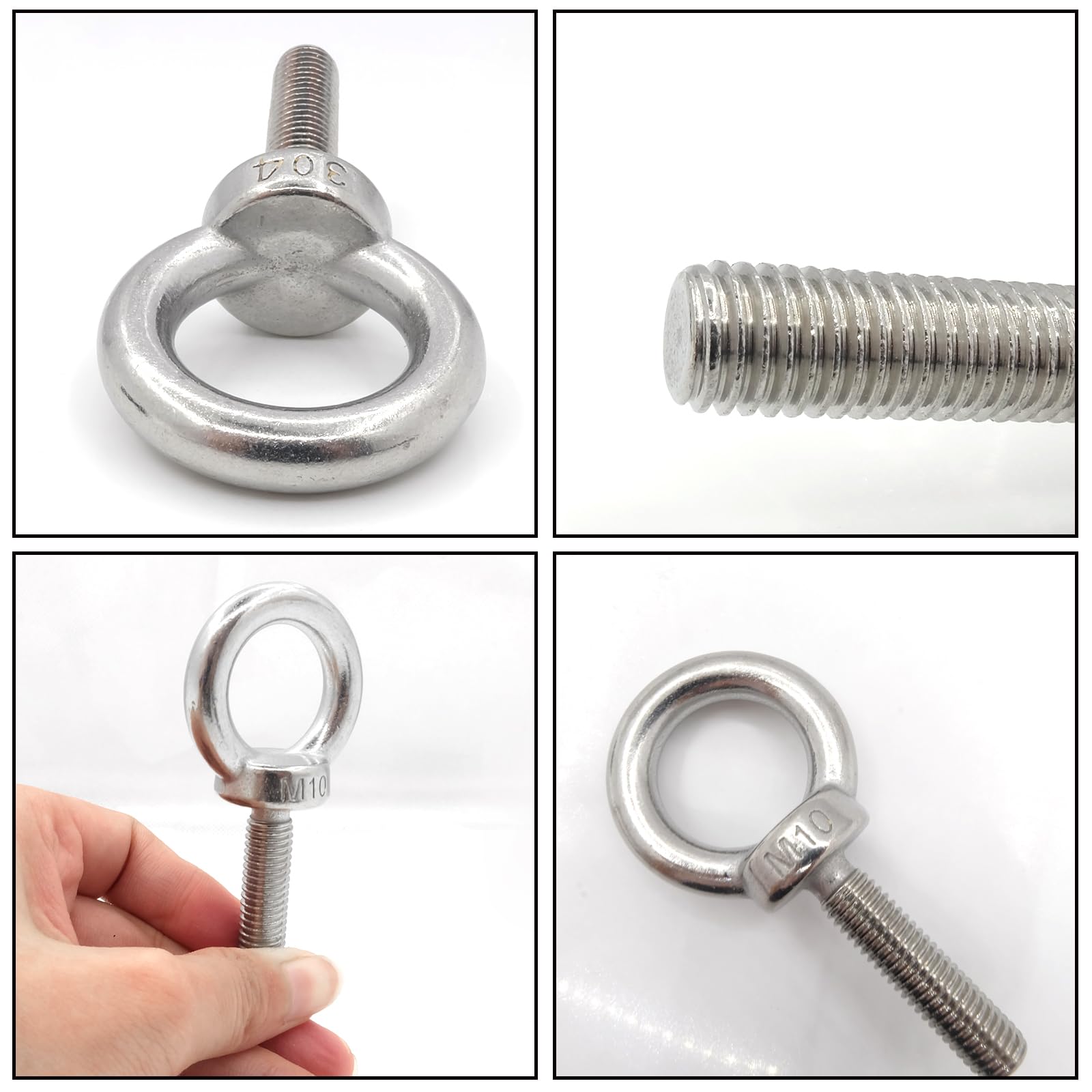 Bulloni Occhiello In Acciaio Inox 304 M10 - Set Da 4 Per Sollevamento E Fissaggio - Foto 9