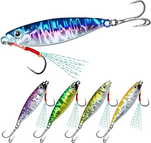 Miniatura 9 de TRUSCEND Valiosos Jigs de Pesca Favoritos del Capitán, Cucharas Brillantes de Agua Salada Perfectas para Jigging, Jig de Lanzamiento Lento Atrapa