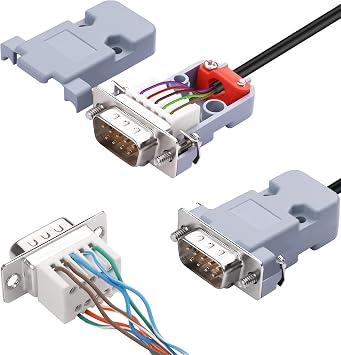 YAODHAOD DB9 Breakout Solderless Connector, Male 9PIN RS232 Serial Adapter to Terminal Connector Signal Module with Case, Screwdriver DB9 Male Connector 2PCS