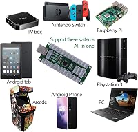 SJ@JX Arcade Játékvezérlő USB Encoder Board LED Mikrokapcsoló Joystick Switch PC PS3 Raspberry Pi 3
