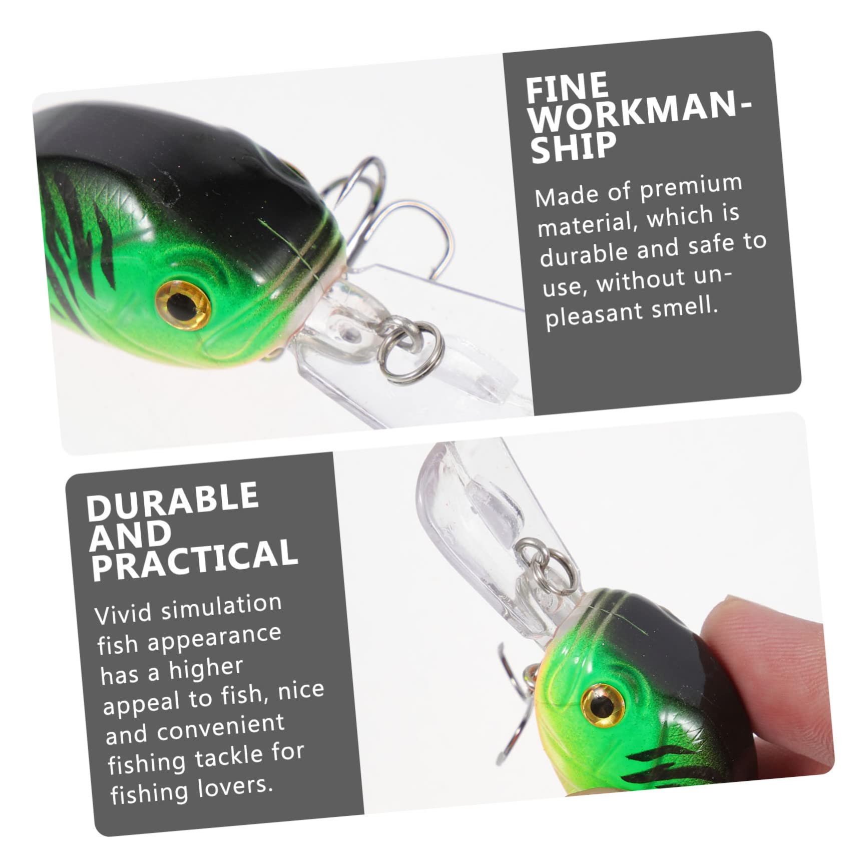 KOMBIUDA Faux appâts de pêche simulés pièges à ménés pour Poissons-appâts leurres de marigane équipement de pêche swimbait Faux appâts en Plastique leurre de pêche Portable Abdos