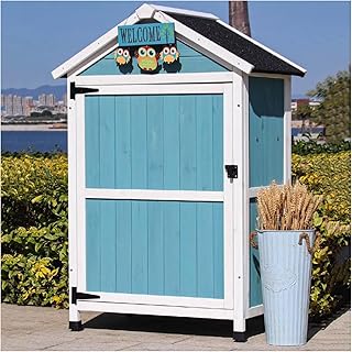 PetterShop Blue Small Outdoor Wood Storage Ca...,