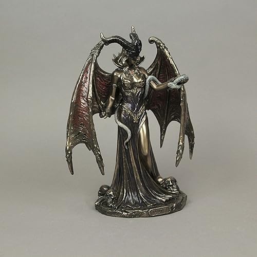 Miniatura 5 de Veronese Design Lilith The First Woman - Estatua de regalo de fantasía con acabado de bronce antiguo, 9 pulgadas de alto, resina fundida en frío