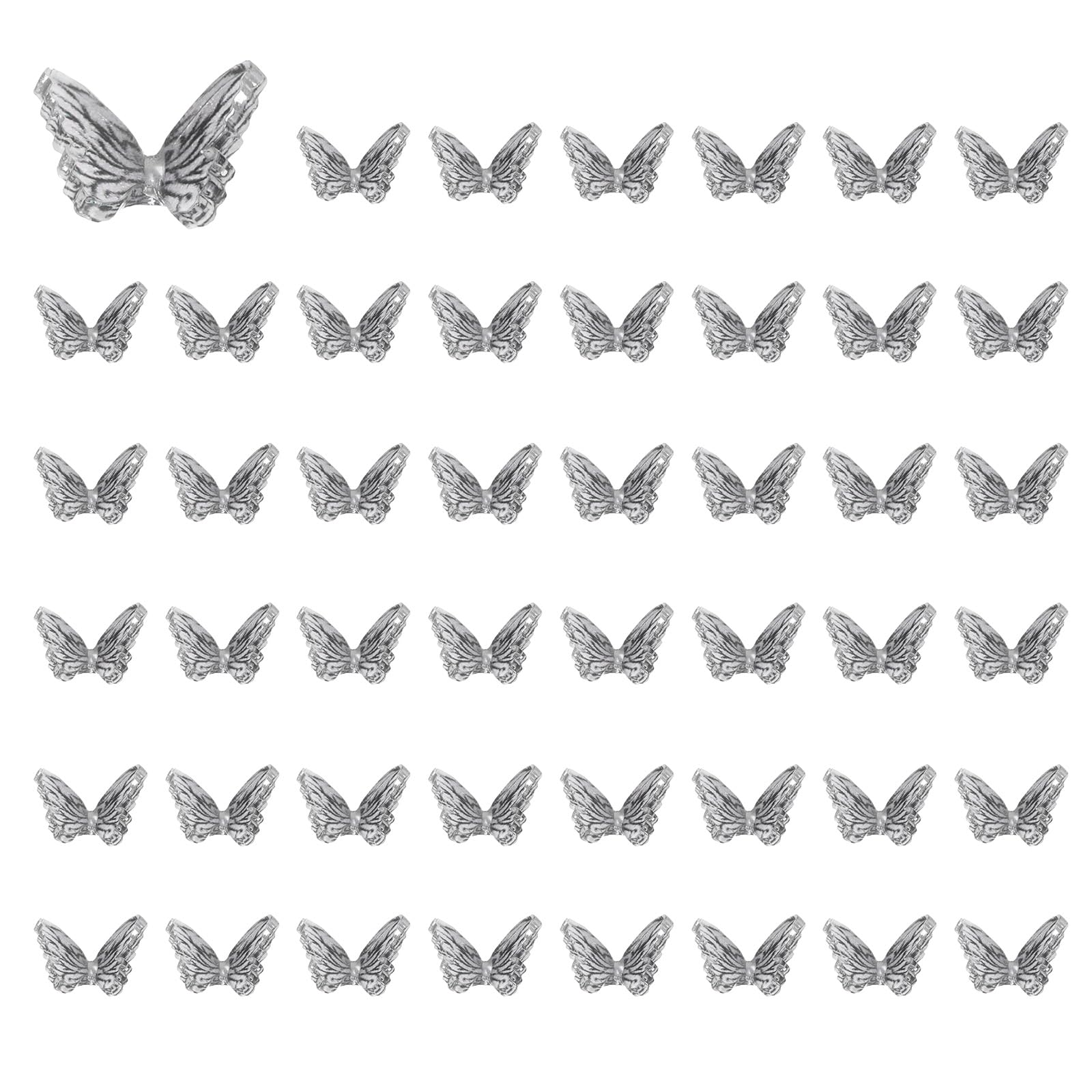 CoCud Mini Resin Butterflies, 8mm Length, Resin Miniature Dollhouse Accessories Black and White Stripe