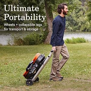 Coleman RoadTrip 285 Portable Stand-Up Propane Grill with 3 Adjustable Burners & Instastart Ignition, 20,000 BTUs of Power for Outdoor Cooking, Camping, Tailgating, Grilling, BBQs, & More