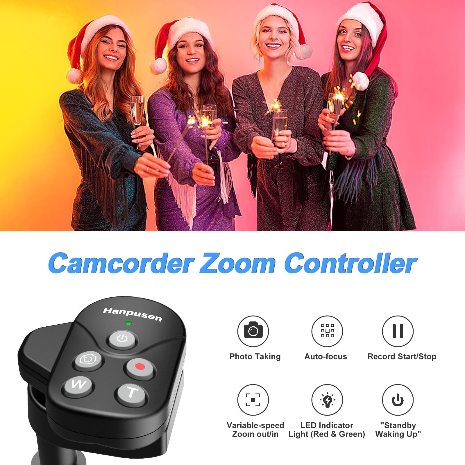 Camcorder Zoom Remote Control AODELAN Wireless LANC Remote For