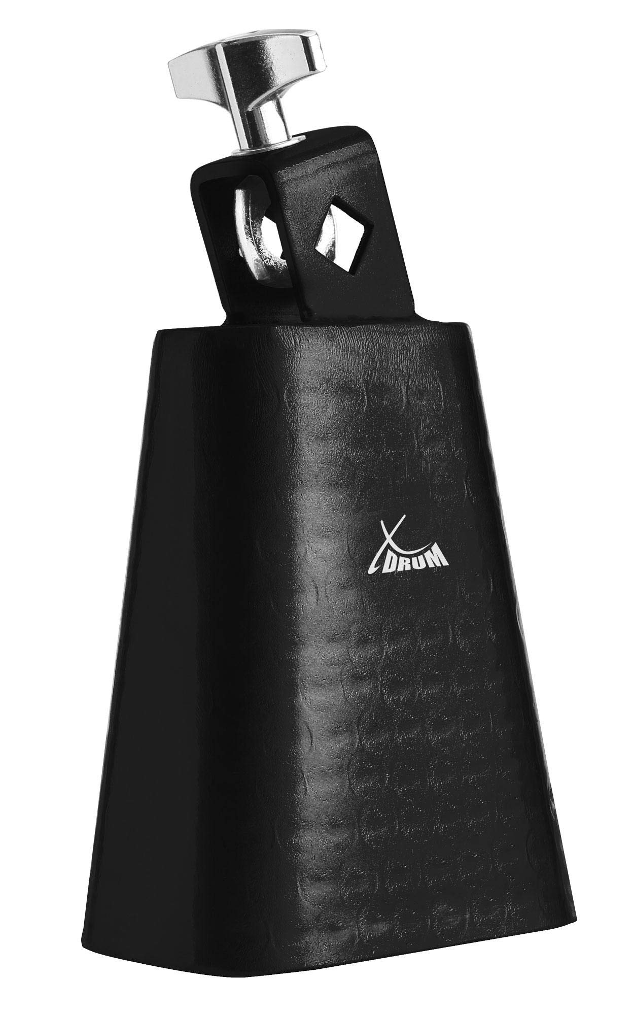 XDrum HCB Cowbell Set - 5 Kuhglocken für Drums und Percusson - Größen 4" 5" 6" 7" 8" - Aus Stahl - An Schlagzeug montierbar - Schwarz