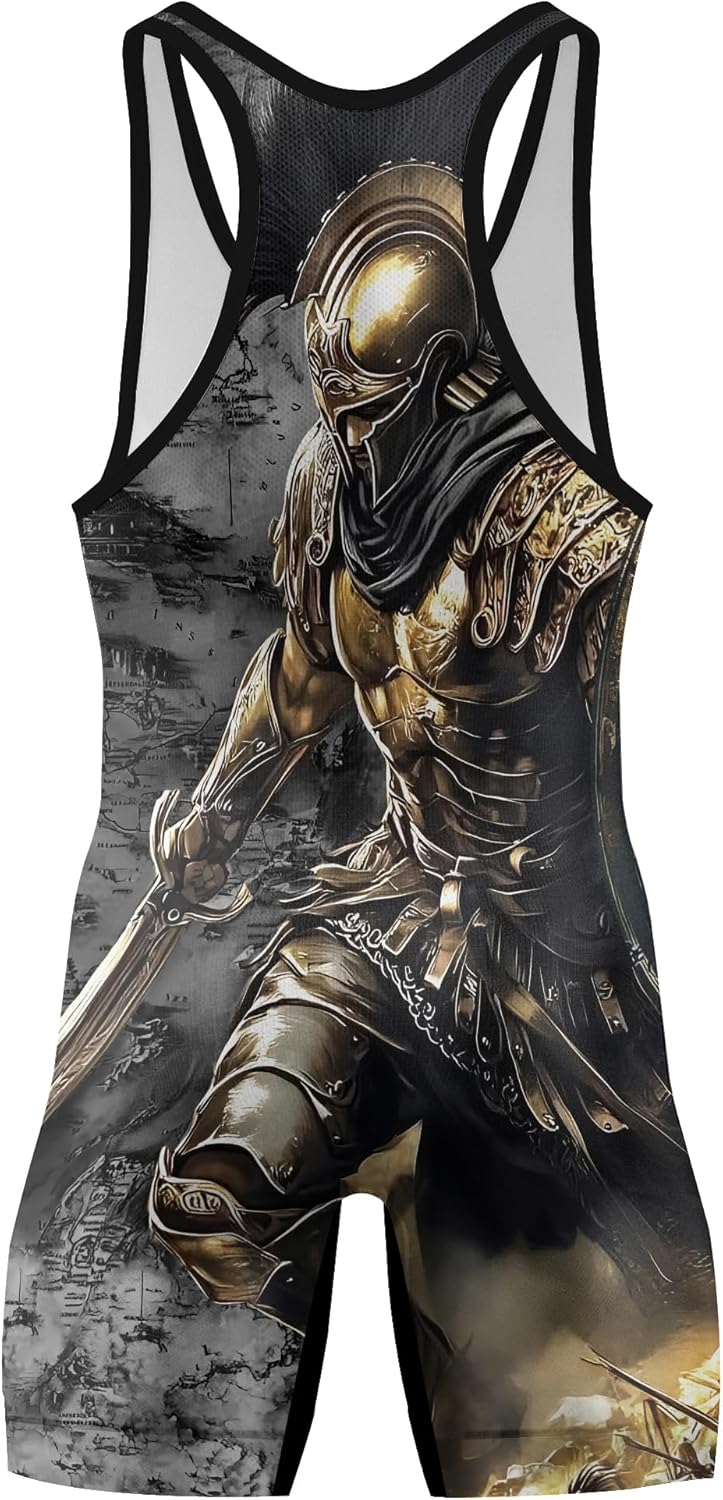 Spartan Guardian Men's Wrestling Singlet, Wrestling Outfits for Men, Cool & Breathable Freestyle Singlet