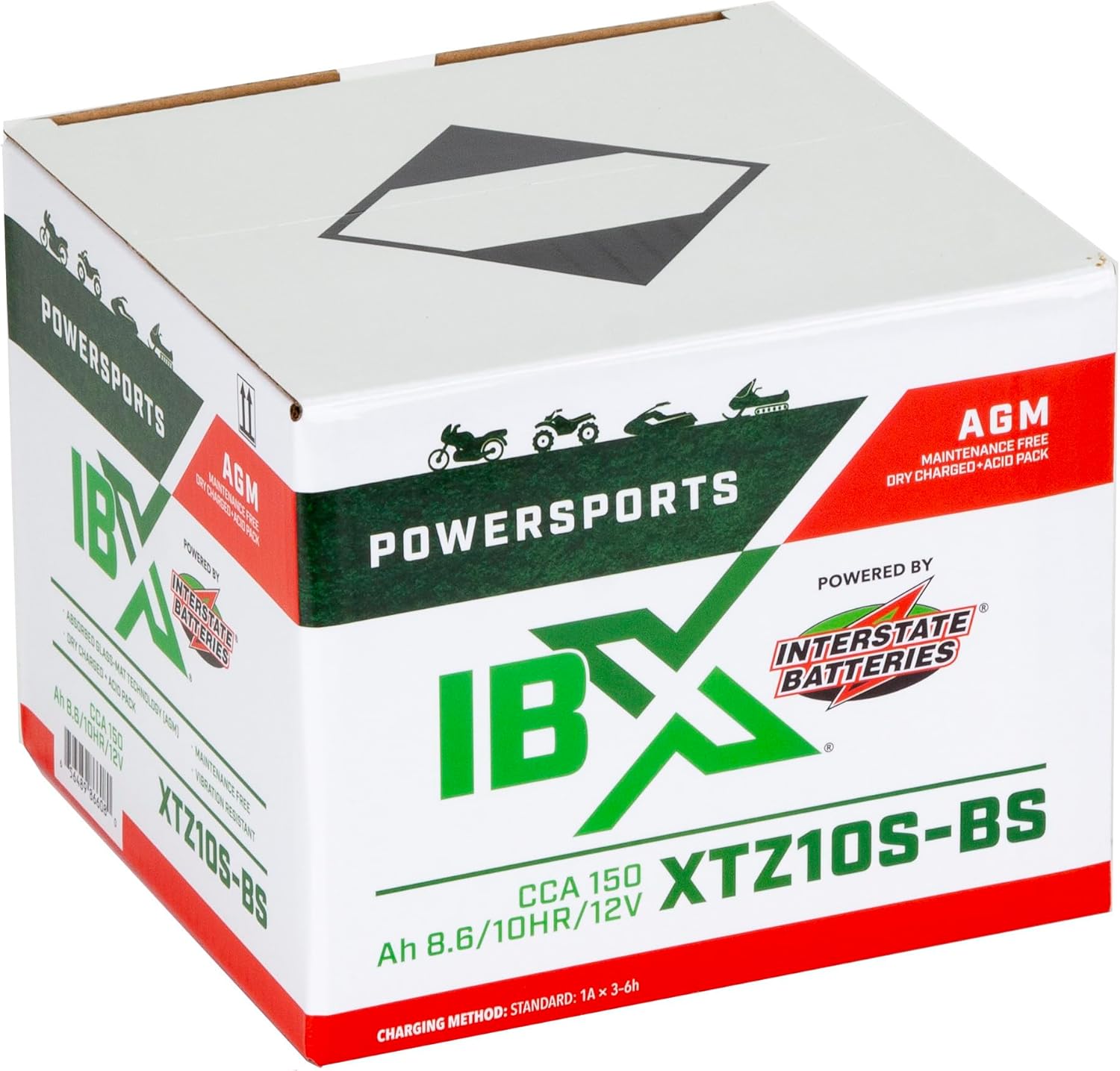Interstate Batteries YTZ10S-BS 12V 8.6Ah Powersports Battery 150CCA AGM Rechargeable Replacement for BMW, Honda, Kawasaki, Yamaha, ATVs, Motorcycles, Scooters (XTZ10S-BS)