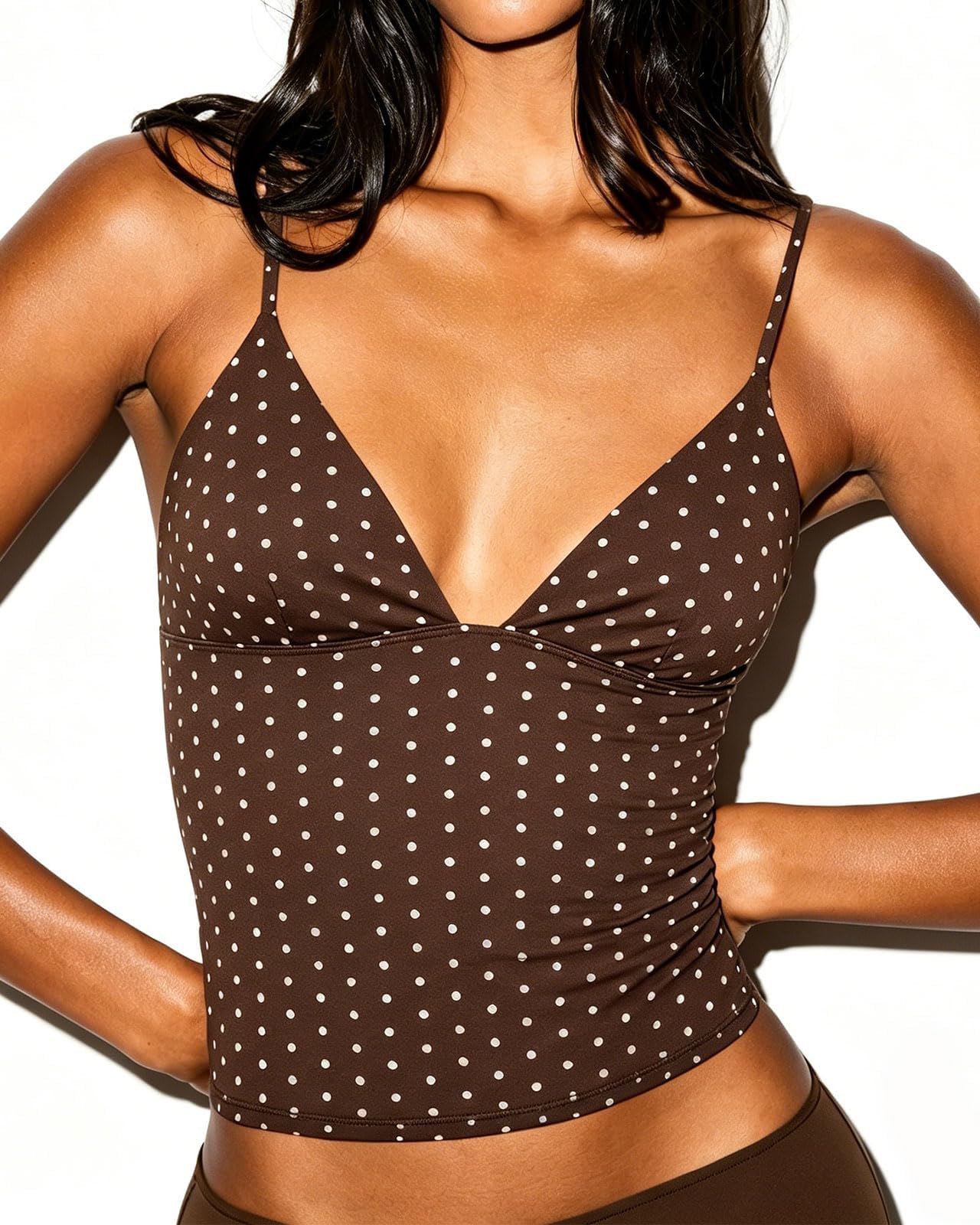 Women Sexy Deep V Neck Sleeveless Fitted Basic Tops Y2K Tank Top Cami