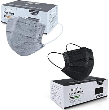 Disposable Face Mask 4 Layer Adult Grey + 4 Layer Adult Black