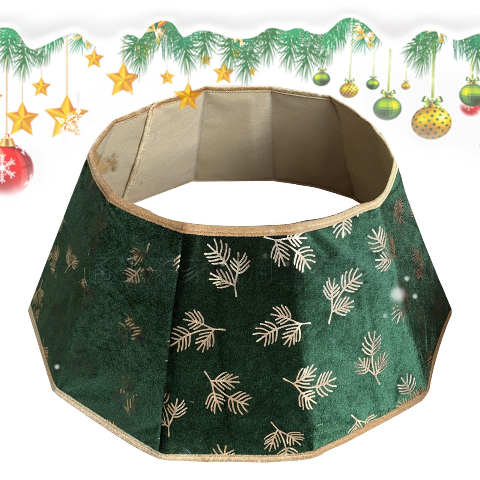 Collar de árbol de Navidad plegable para decorar la base de tu hogar en fiestas
