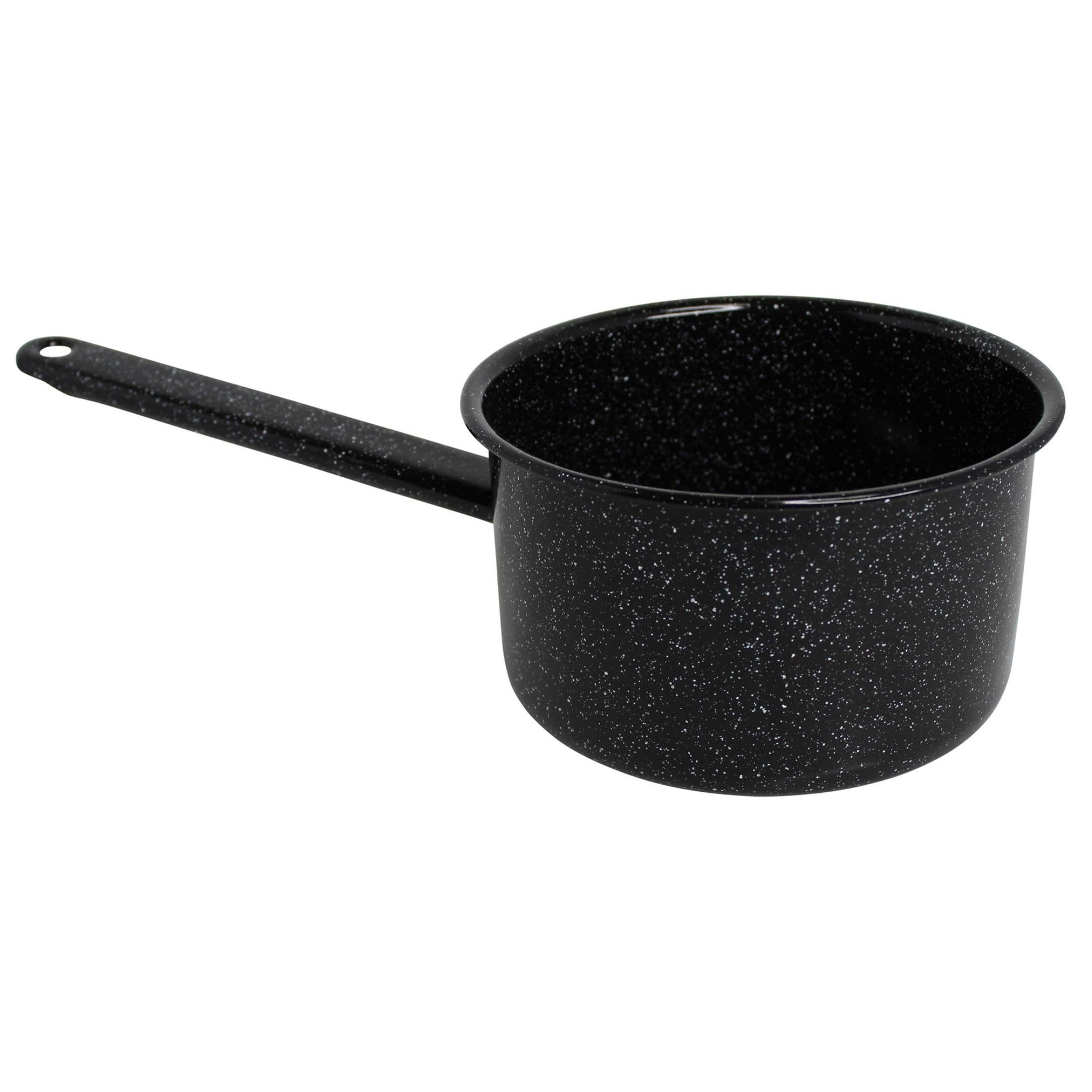 MIRRO 1.25qt Enamel Saucepan, Black