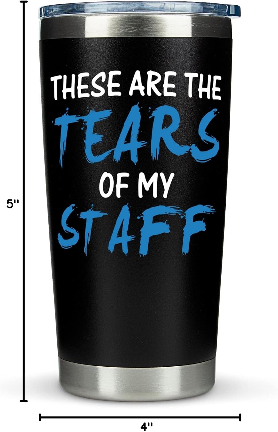 KLUBI Boss Day Gifts for Him - These Are The Tears Of My Staff Tumbler Black 20 Ounce Birthday Gifts For Boss Manager Men Travel Coffee Mug Assistant Principal Gift - Image 9