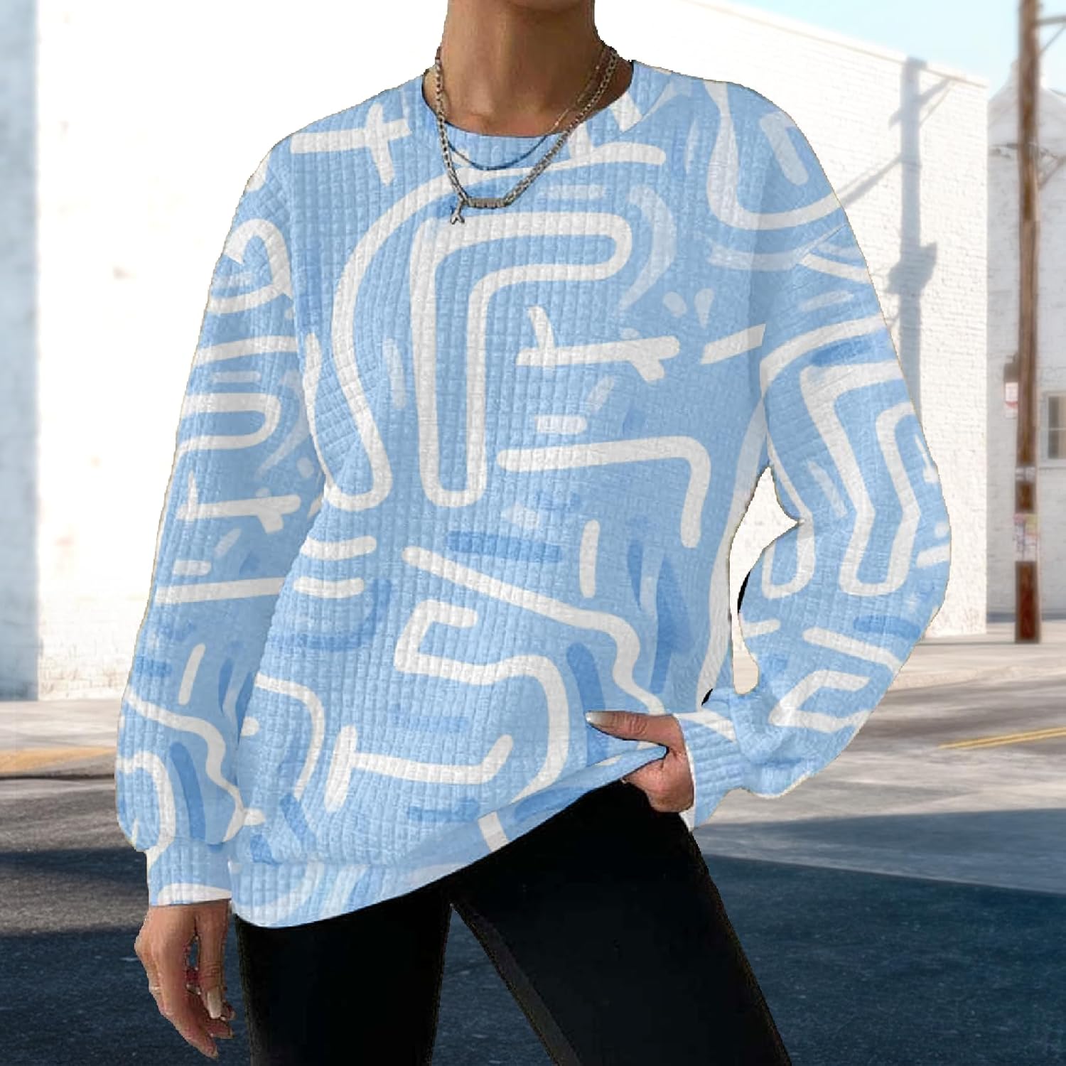 MARSVOVO Womens Sweatshirt 2025 Oversized Fall Fashion Outfits Winter Abstract Colors Clothes Daily Versatile Pullover - Image 2