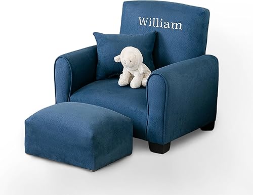 Miniatura 5 de Silla mecedora tapizada para niños, silla mecedora tapizada para niños con nombre personalizado, cómodo sillón para niños, silla para niños con