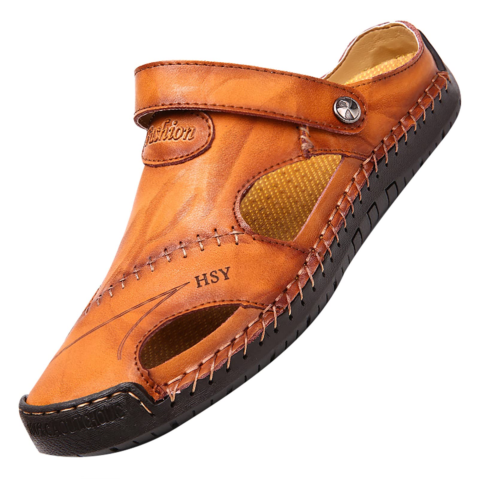 Generisch Sandaletten Damen Flach Elegant Freizeitschuhe mit Fußgewölbeunterstützung Slip-On-Strandschuhe Luftig Offener Zehenbereich Strandsandalen Sandalen mit keilabsatz Sandaletten