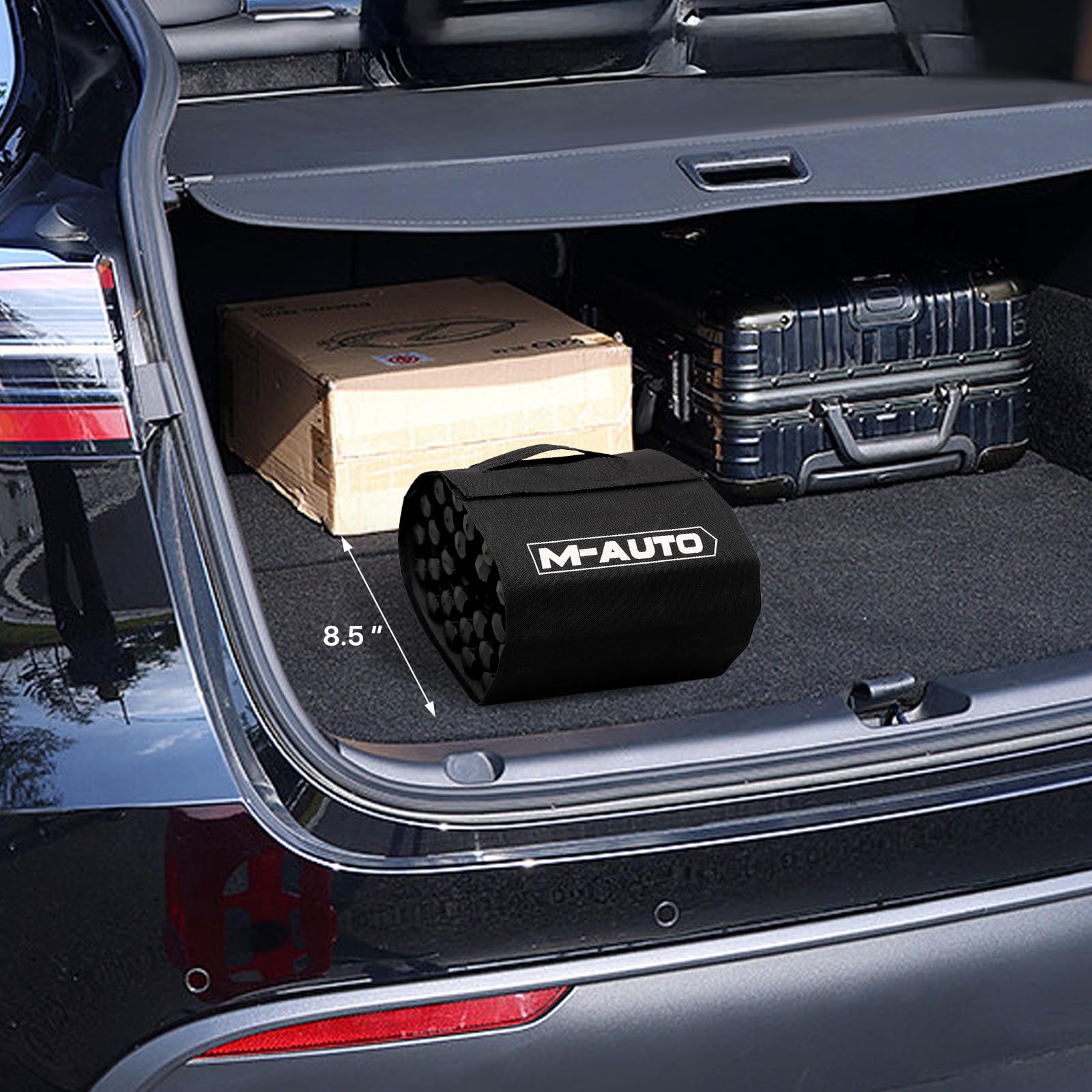 M-AUTO Tapete de tracción todoterreno con bolsa, tapete portátil de recuperación para neumáticos de coche/camión/furgoneta para despegarse de la nieve, la arena, el barro, tapete de escape de 47