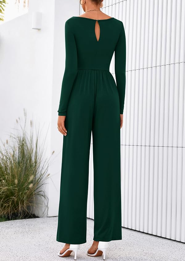PRETTYGARDEN Long Sleeve Jumpsuits for Women Dressy Casual Wide Leg Rompers by PRETTYGARDEN - Used condition - Image 6