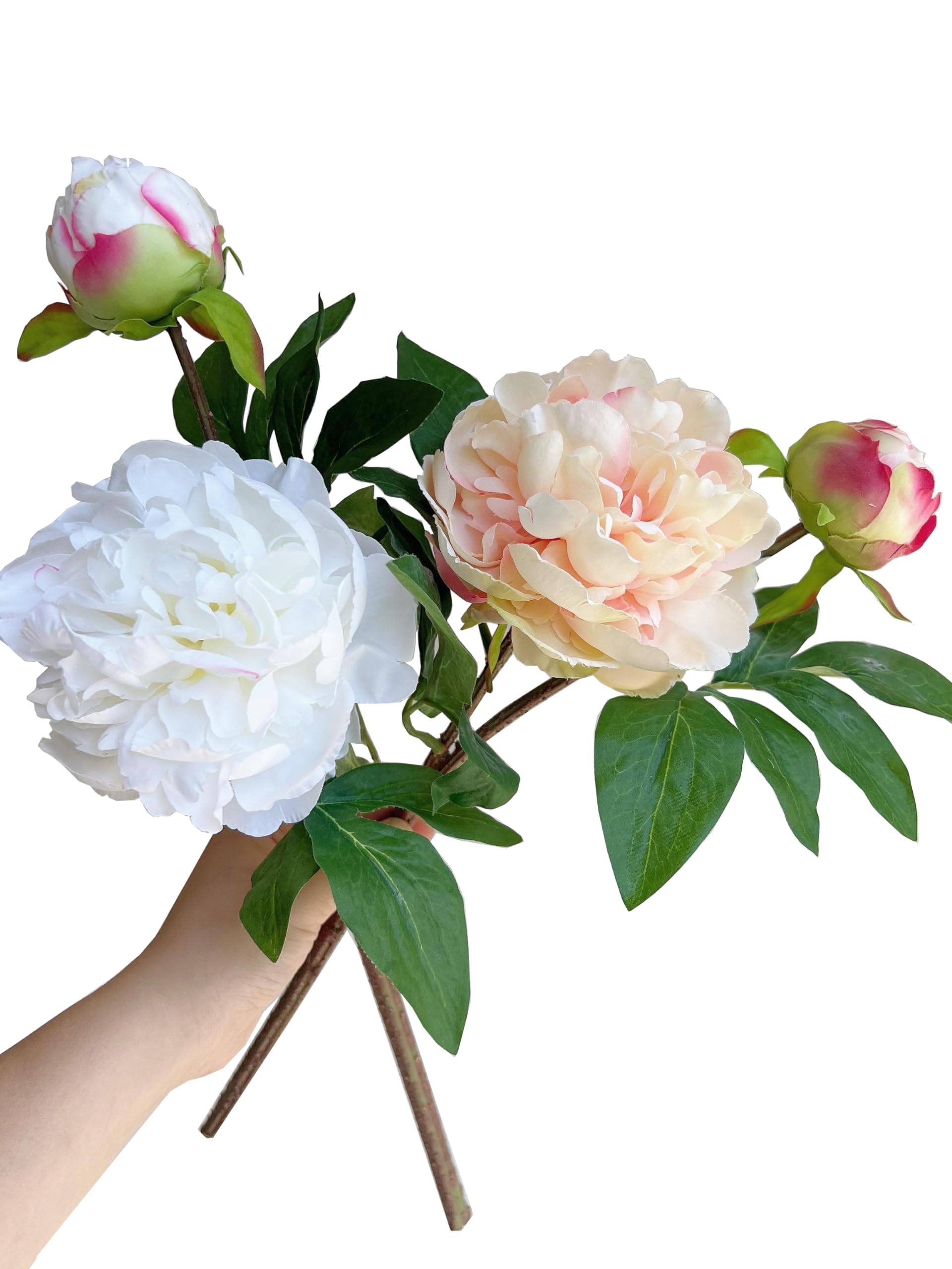 Artificial Peony 4PCS Vintage Silk Flowers Fake Peonies with Stems for Wedding Decoration Bridal Bouquet Arrangement (deep Pink) - Image 2