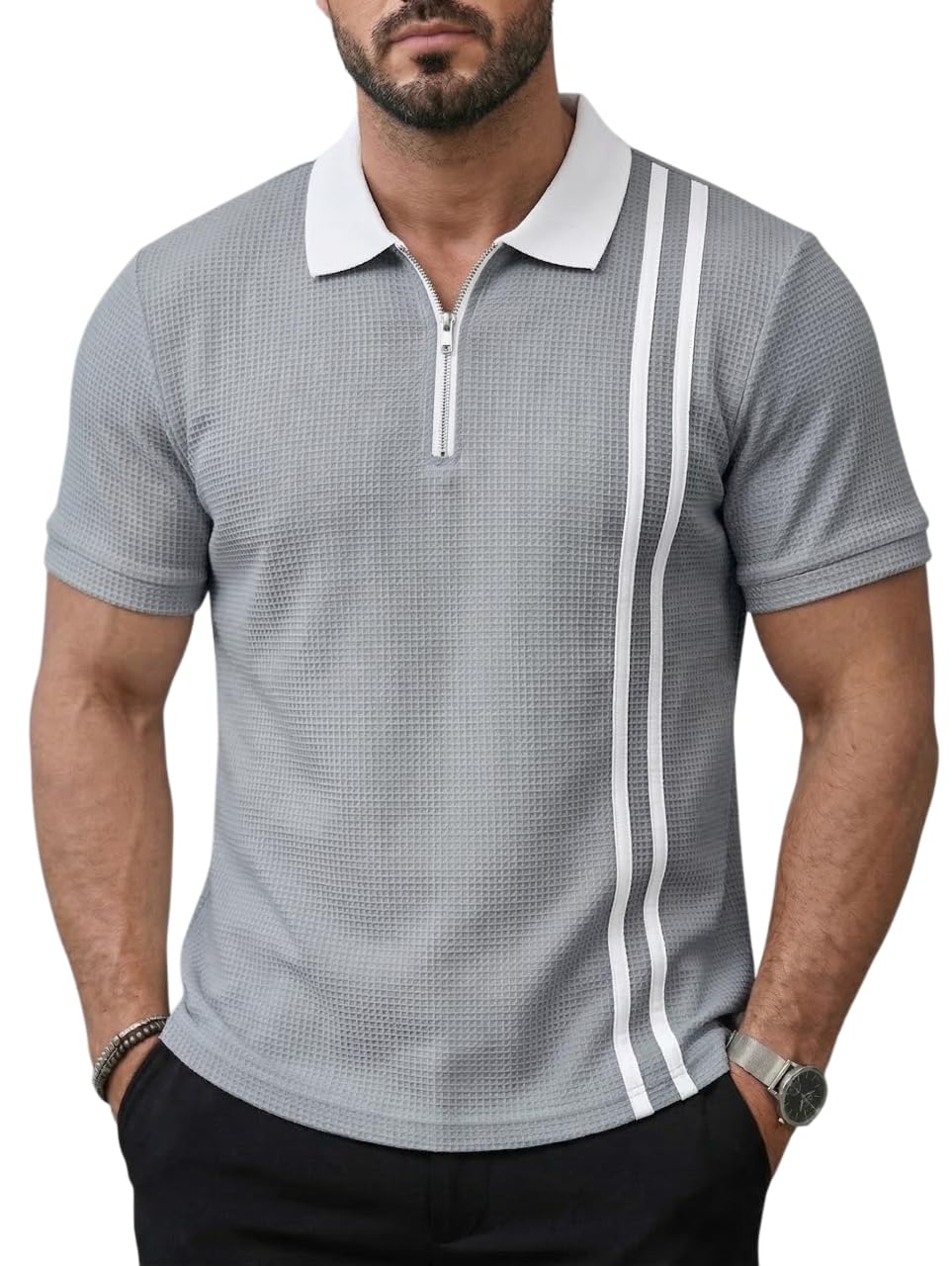 jvx Men Polo T Shirt || Waffle Polo T Shirt for Men || Regular Fit Knitted Tshirt for Man || Coller T-Shirt (Available in Plus Size, Also Available in Combo Packs) (MRT-224)-picture-27