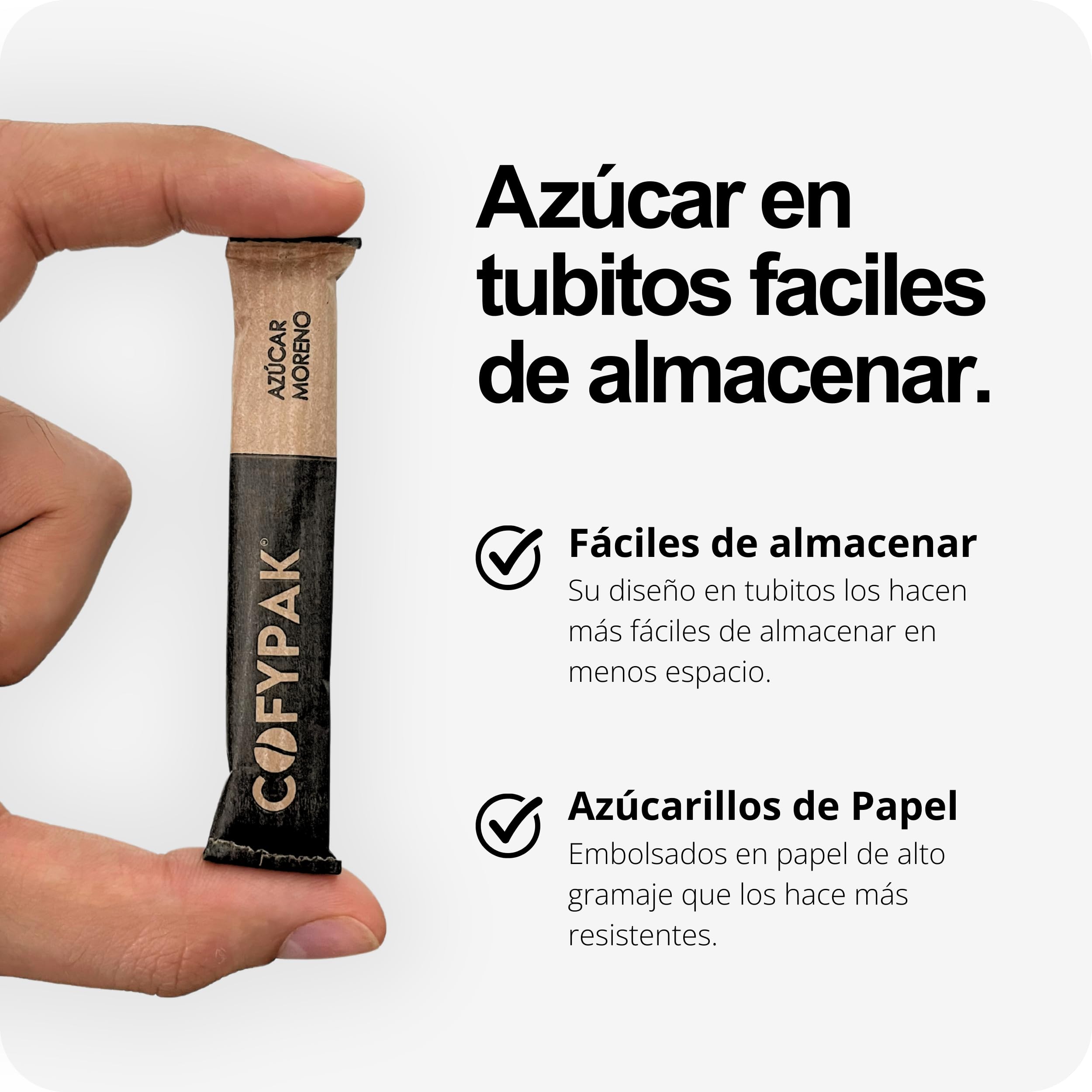 Pack 200 Azucarillos Individuales - 100 Sobres Azúcar Blanco y 100 Sobres Azúcar Moreno 7g