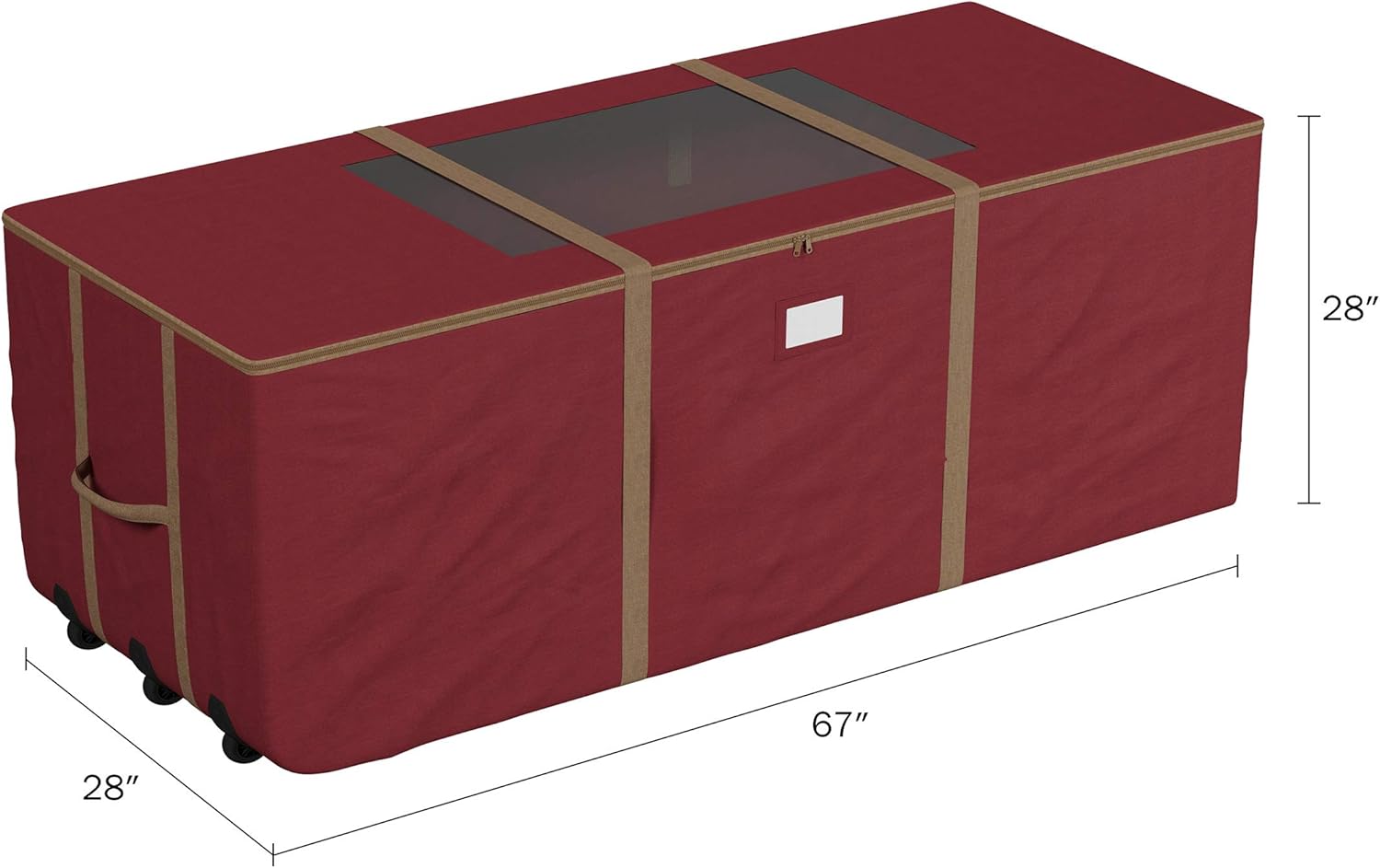 Rolling Christmas Tree Storage Bag - Heavy-Duty Storage Bags for 12FT Artificial Trees, Seasonal Décor, Packing, Moving, and More by Elf Stor (Red) - Image 4