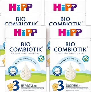 HiPP 3 Bio Combiotics (4 x 600 g), Follow-up Milk from 10 Months, with Natural Lact…