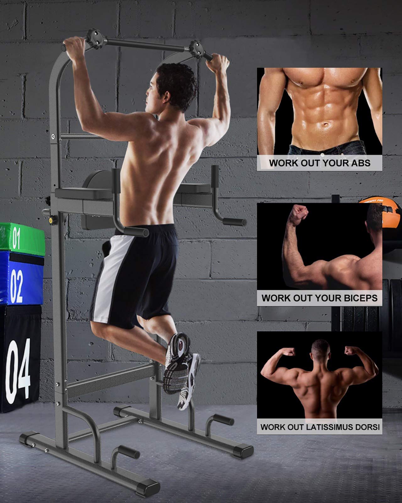 Squat Rack Attrezzatura per Il Fitness Super Large Pull-Up Regolazione A 14 Segmenti Sollevatore per Pull-Up Esercizio per Muscoli Addominali