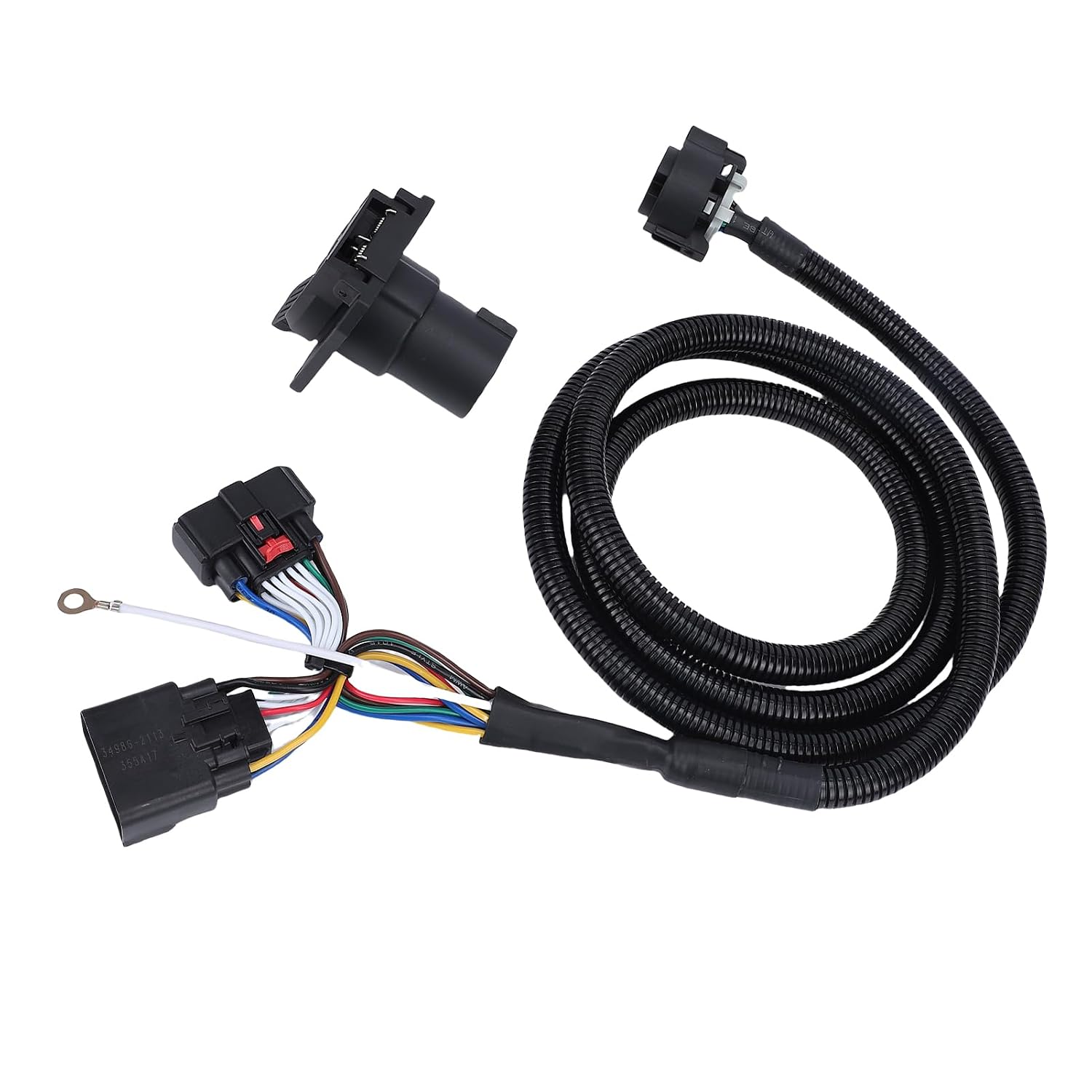 Zerodis 7 Pin Trailer Wiring Harness Kit with 7 Gang Junction Box 26FT Heavy Duty Way Trailer Plug Cord for RVs Electric Brakes Truck Bed Extension