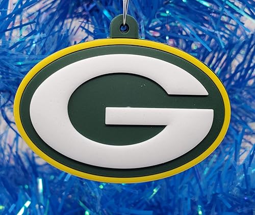Miniatura 6 de Juego de adornos navideños de 6 piezas con temática de equipo de fútbol Green and Gold Cheesehead Green Bay