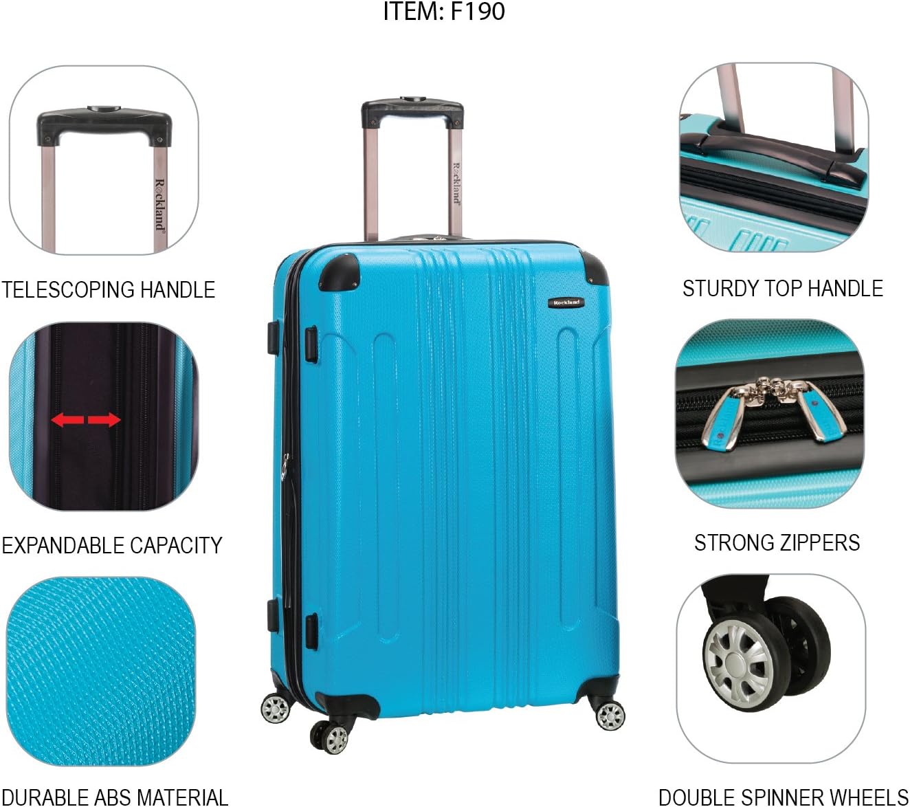  | Rockland London Hardside Spinner Wheel Luggage, Mint, Carry-On 20-Inch | Luggage