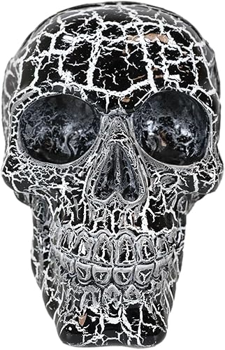 Miniatura 6 de Ebros Gift Dios del rayo Thunder Bolt Punk Rock - Figura decorativa de calavera negra como accesorio decorativo de Halloween, esqueleto gótico