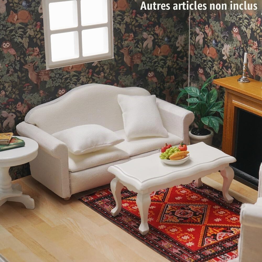 Odoria Canapé de maison de poupée miniature – Canapé rembourré à l'échelle 1/12 pour salon moderne et chambre à coucher – Mini canapé chaise longue en Odoria Canapé de maison de poupée miniature – Canapé rembourré à l'échelle 1/12 pour salon moderne et chambre à coucher – Mini canapé chaise longue en