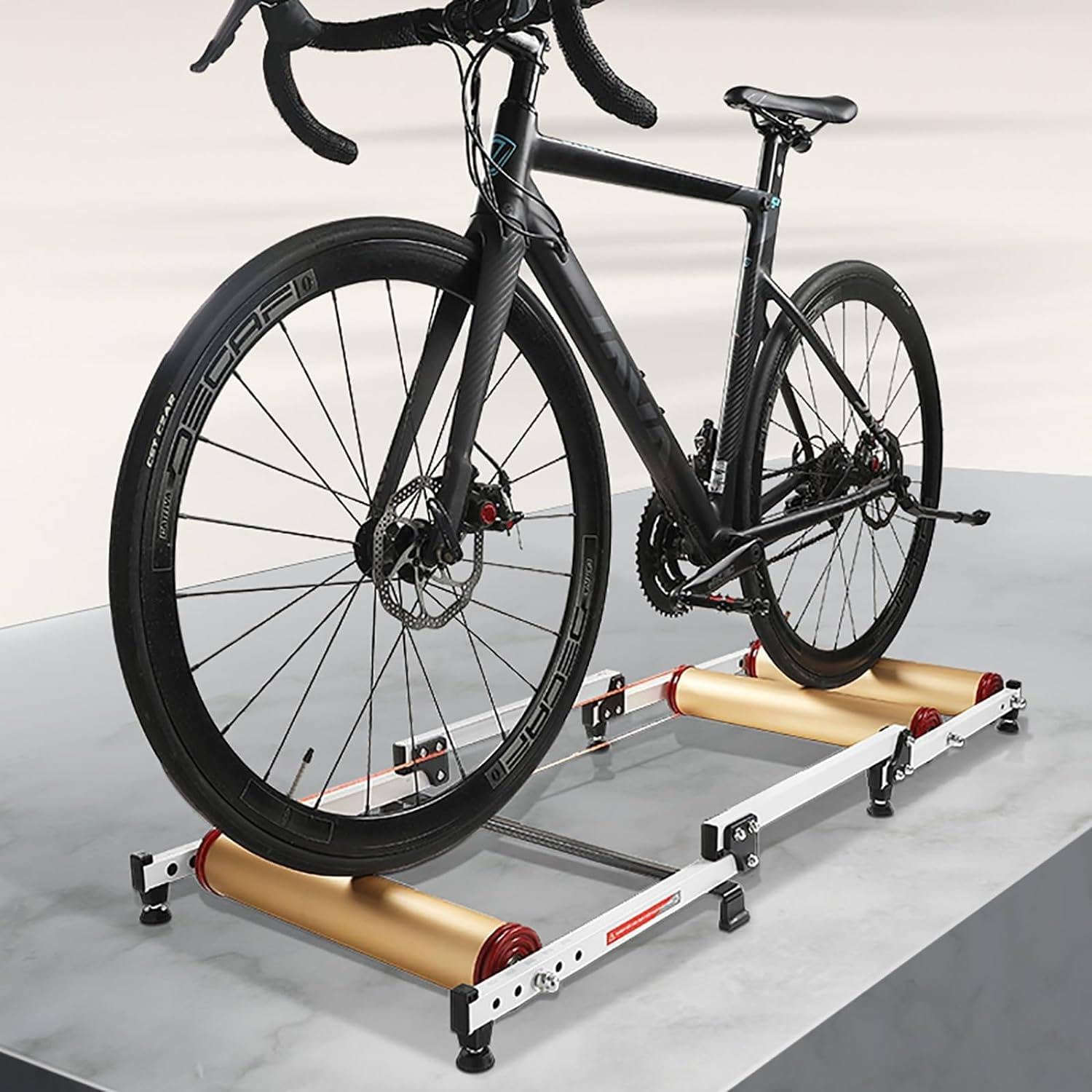 Rullo da Ciclismo Pieghevole per Trainer per Bici, Piattaforma Fissa per Esercizi Interni, per Esercizi su Bici da Strada MTB, con Resistenza per Bici da Strada da 24-29 Pollici