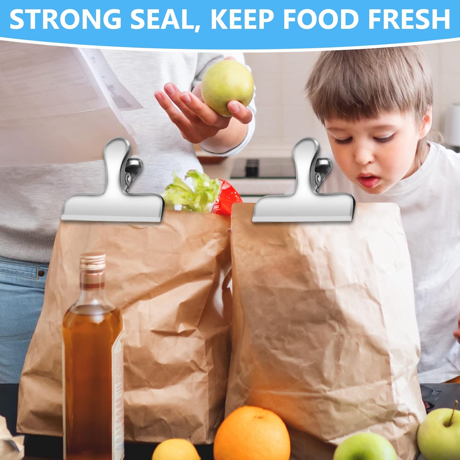 FINDMAG チップクリップ 20個パック ステンレススチールチップクリップ チップクリップ バッグクリップ フードクリップ 食品