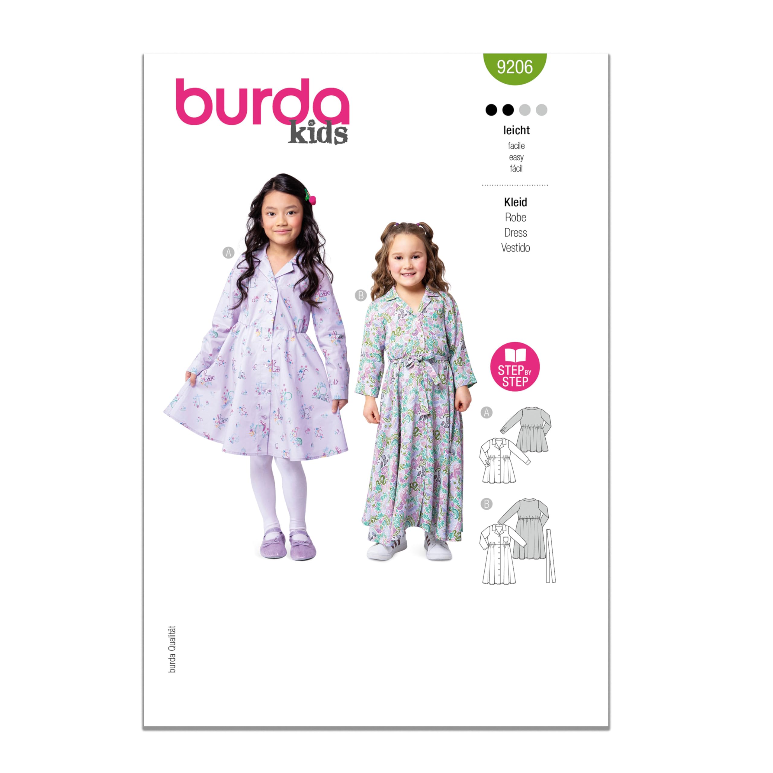 Burda Sewing Pattern X09206BURDA Burda Style Pattern 9206 Children's Dresses 4-11 (104-146)