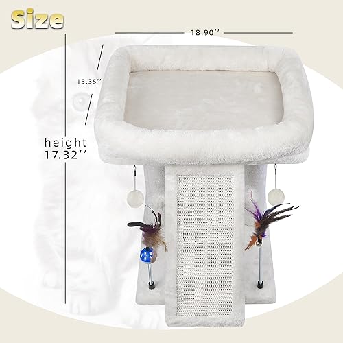 Miniatura 2 de TWDEPART Árbol para gatos con poste rascador para gatos de interior, centro de actividades, árbol de escalada, muebles para gatos con bolas de