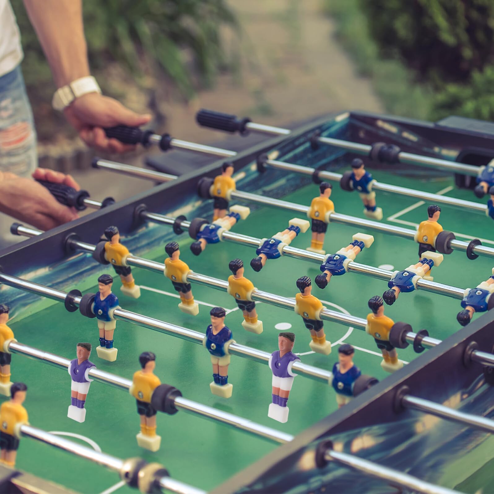 Giocatori di Calcio in Resina per Biliardino di Miniature con Mini Calcio Accessori per Giochi da Tavolo Sportivi Figure d Azione per Biliardino