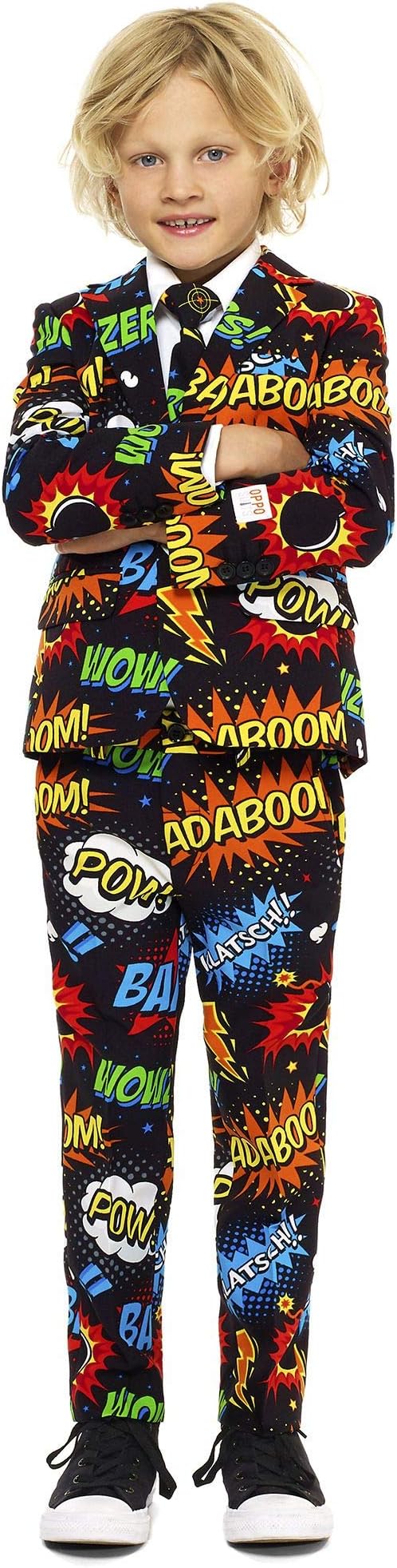 Opposuits Crazy Suits for Boys Aged 2-8 Years โ Comes with Jacket, Pants and Tie โ Badaboom โ US04